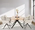 Duo Collection Essgruppe Emira und Esra, (Set, 5-tlg., Besteht aus einem Tisch und 4 Stühlen), massives Metallgestell, Stühle drehbar