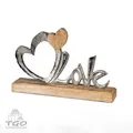 Formano Schriftzug Love mit Herz aus Aluminium -Mango Holz-578730