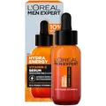 L'Oréal Men Expert Vitamin C Serum gegen müde Haut für Männer, Feuchtigkeitspflege für ein strahlendes Aussehen, Herren Gesichtsserum hochdosiert mit 10% purem Vitamin C, Hydra Energy, 1 x 30 ml