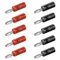 5x Bananenstecker Set Rot+Schwarz 4mm Bananen Stecker Banana Lautsprecherkabel