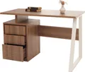 Schreibtisch HWC-O32, Bürotisch Computertisch Arbeitstisch, Schublade, Melamin Holz, 77x118x58cm braun
