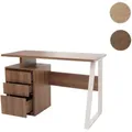 Schreibtisch HWC-O32, Bürotisch Computertisch Arbeitstisch, Schublade, Melamin Holz, 77x118x58cm ~ braun
