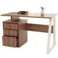 Mendler Schreibtisch HWC-O32, Bürotisch Computertisch Arbeitstisch, Schublade, Melamin Holz, 77x118x58cm - braun