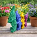 Lustige bunte Gartenzwerge, Wichtel Polonaise für außen - Deko Gartenfiguren