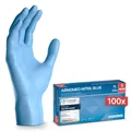 ARNOMED Nitril Einweghandschuhe 100 Stück/Box, S, puderfreie & latexfreie Einmalhandschuhe, Blaue Nitrilhandschuhe, in Gr. XS, S, M, L, XL & XXL verfügbar