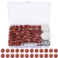 325 Stück Siegelwachs Set, Octagon Wachs Siegel Mit 4 Teekerzen, Wachs Schmelzlöffel, Für Stempel, Brief Perlen (Weinrot) (Rot Blinkend)