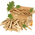 Samore Premium Anzündholz 28 kg Anfeuerholz Anmachholz Brennholz aus Eichenholz, Bio Kaminholz Ofenholz Smoker Grill BBQ trocken ofenfertig, getrocknet und unbehandelter Grillanzünder