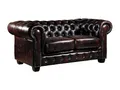 Vente-unique Linea Sofa Chesterfield Ledersofa 2-Sitzer - BÃ Â ÂÂ Ã Â ÂÂ Ã Â ÂÂ Ã Â ¬ffelleder - Braun - Brenton