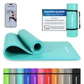 MSPORTS Gymnastikmatte Premium inkl. Tragegurt + Übungsposter + Workout App I Hautfreundliche Fitnessmatte 190 x 60 x 1,5 cm - Aquamarin - Phthalatfreie Yogamatte