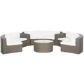Beliani Lounge-Set, Braun, Kunststoff, 9-Sitzer, Rund, Loungemöbel, Gartenlounge-Sets