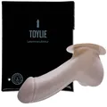 Frei Haus: Toylie Latex Penishülle Adam Silber mit Basisplatte, Einstieg 5.5cm