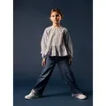 Name It Weite Jeans NKFROSE für Mädchen mit weitem Bein und klassischem Sitz normal, Denim, Abriebeffekte, Reißverschluss blau 176