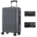 YONSLY Handgepäck-Trolley Premium Reisekoffer Hartschalen-Trolley Rollkoffer ABS in M–XL, 4 Rollen, TSA-Schloss, YKK-Reißverschluss, austauschbare Rollen und Griffe grau 66 cm