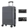 YONSLY Premium Reisekoffer TSA-Schloss,YKK-Reißverschluss Hartschalen-Koffer Trolley Rollkoffer Suitcase Handgepäck 4 Rollen (Grau, L)