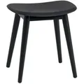 Muuto Fiber Stool, wood base, schwarz / schwarz