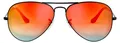 Ray-Ban AVIATOR FLASH LENSES GRADIENT, Erwachsener, Uni, Pilot, Schwarz, Nicht-polarisierte Linse, Metall