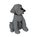 Relaxdays 3 x Türstopper Hund, dekorativer Türpuffer, für Boden, stehend, gefüllt, innen, 33 cm hoch, Stoff Türsack, grau