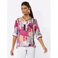 creation L Klassische Bluse Modal-Bluse Langarm grau|rosa 42