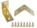 Hettich Verbindungswinkel, Stuhlwinkel, 40 x 40 x 15 mm, Stahl vermessingt, 8 Stück, 89320