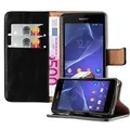 Cadorabo Hülle für Sony Xperia Z1 COMPACT Schutzhülle in Schwarz Handyhülle Book Tasche Case Etui Luxury