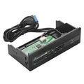 5,25 Zoll Interner Kartenleser, Multifuntions Interner Card Reader Dashboard PC Frontplatte USB 3.0 Port Unterstützung für M2-, MSO-, SD-, MS-, XD- und 64G TF Karten