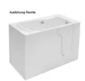 HAK Badewanne FREEDOM, Sitzbadewanne mit Tür, 127x66 cm, rechts
