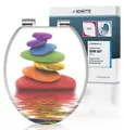 SCHÜTTE MDF WC Sitz COLORFUL STONES, Toilettendeckel mit Absenkautomatik Motiv, Klobrille mit Holzkern, Toilettensitz, WC Deckel