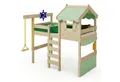 Wickey Kinderbett Hochbett aus Holz Crazy Gloomy – Robustes Abenteuerbett für Kinder (Etagenbett mit Kletterleiter für Kinder), Massivholz