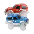 Cleverclixx 2er Set Rennbahnauto Blau & Rot, elektrisches Auto für Autobahn