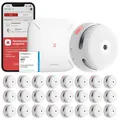 Smart Rauchmelder WLAN mit Basisstation Rauchwarnmelder Feueralarm App Brand Set