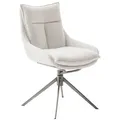 MCA PARKER 4 Fuß Stuhl Edelstahl/Stoffbezug 360° drehbar - Silber
