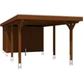 Skan Holz Carport Spessart m. Abstellr. 355 x 846 cm Nuss