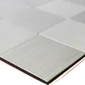 Metall Mosaik Fliesen Selbstklebend Mikros Silber Quadrat 50