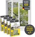 EASYmaxx Moskitonetz mit Pollenschutz 4er-Set 150x130cm schwarz 12 Magnetbefestigung für Fenster