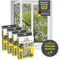 EASYmaxx Moskitonetz mit Pollenschutz 4er-Set 150x130cm schwarz 12 Magnetbefestigung für Fenster - Schwarz