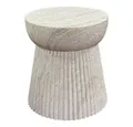 LebensWohnArt Gartentisch Design Beistelltisch FIBRA 45cm Fieberglass Outdoor Betonoptik
