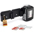 Wandhalterung für Makita Akku 18V System - Platzsparende Robust Halter Aufbewahrung für 3 Akkus, inklusive 5 Schrauben & 5 Dübel, Einfache Montage mit Sicherer Einrastfunktion [Made in Germay]