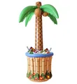 PALME AUFBLASBAR MIT GETRÄNKEKÜHLER GETRÄNKE KÜHLER GUMMIPALME PARTY DEKO 182CM