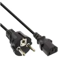 INLINE Netzkabel, Schutzkontakt gerade auf Kaltgerätestecker C13, 0,3m, schwarz