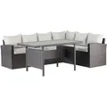 Mandalika Garden MILOS Polyrattan Ecklounge Gartenmöbel Sitzgruppe - braun