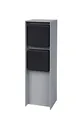 BOLD 19530 Abano Aussen-Steckdose-Garten (Steckdosen-Säule) mit 2-Fach Stecker in Hellgrau (IP44 Outdoor Energie-Säule 3680 Watt eckig Einfache Montage Plastikfreie Verpackung)