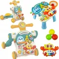 COIL Lauflernwagen 4-in-1 , Lernspielzeug, Musikspielzeug, Lauflernwagen für Kinder, Lauflernwagen mit Licht und Musik, Roller, Spieltisch, höhen... - Grün