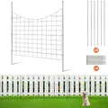 VEVOR 5er-Set Dekorativer Gartenzaun 75x93cm Metallzaun aus Kohlenstoffstahl Steckzaun 6,38cm Spike-Abstand Hundezaun Gitterzaun Beetzaun Zaun Metall Zaunelementen inkl. Befestigungsmaterial
