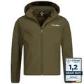 Kirkjubøur® Hestur Herren SOFTSHELLjacke 10.000 mm Wassersäule mit Kapuze und Fleecefutter, atmungsaktiv und wasserabweisend mit Stehkragen, Outdoor (as3, alpha, m, regular, regular, Braun)