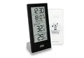 ADE funk mit Außensensor, Uhrzeit, ausgeschriebener Wochentag Funkwetterstation (inkl. 4 AAA Batterien, Kalender, Temperaturtrendanzeige)