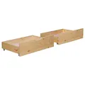 Homestyle4u Bettkasten Aufbewahrung mit Rollen Holz Natur 2er Set Bett Schublade Schubkästen 2 Stück