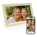 XORO CPF 15PF - 15" Digitaler WLAN Bilderrahmen in Buchenholz, 1920x1080 HD IPS Touchscreen, 32GB, Auto-Rotation & Sofort-Foto-/Video-Sharing