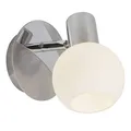 Brilliant Wandspot 1-flammig in eisen weiß - Wandstrahler mit schwenkbarem Kopf - dimmbare Wandleuchte mit E-14-Fassung (für LED-Leuchtmittel geeignet) - Lampe mit weißem Glasschirm