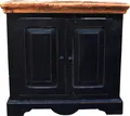 SIT Möbel Bad-Unterschrank | 2 Türen | Mango + MDF | schwarz mit honigfarbiger Deckplatte | B 66 x T 41 x H 60 cm | 05898-11 | Serie CORSICA