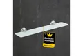 Bürstenking Duschablage Glasablage 52 cm – satiniertes Glas, Glasregal Badezimmer, Serie 190, Set, Langlebig, rostfrei, leicht, platzsparend